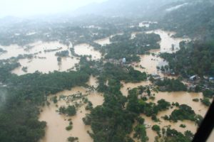上空からの被災地の様子