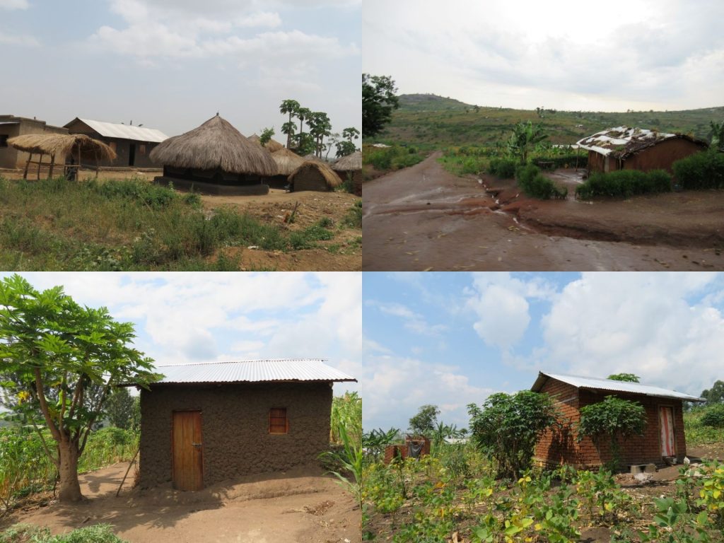 ウガンダ難民居住地区の住居